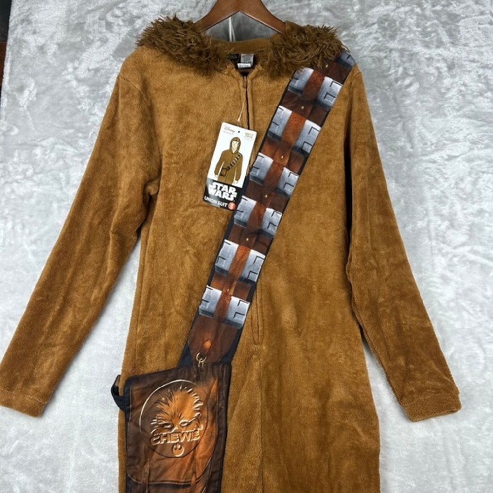 Star Wars Chewbacca Union Suit Onesie Pajamas Brown Furry Small Disney